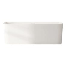 Bessemer Gloss White Rectangular Acrylic Back to Wall Bath with Overflow